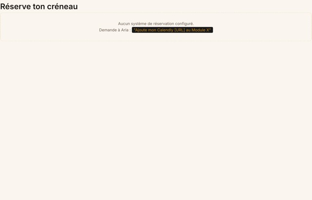 La prise de rendez-vous, telle qu'elle est livrée dans le kit.